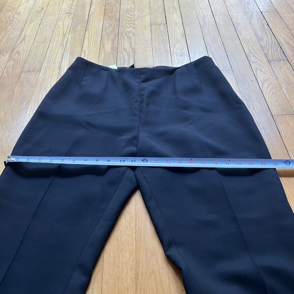 Akris X Bergdorf Goodman Size 14 Black Wool Blend Straight Leg Dress Pants - Picture 10 of 11